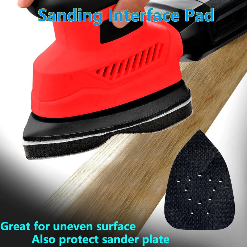 FOWOK 120pcs Mouse Sander Sandpaper and 3pcs Sanding Interface Pad, Detail Sander Sanding Sheets, Sanding Paper 60-240 Grit - FBD123 - Image 3